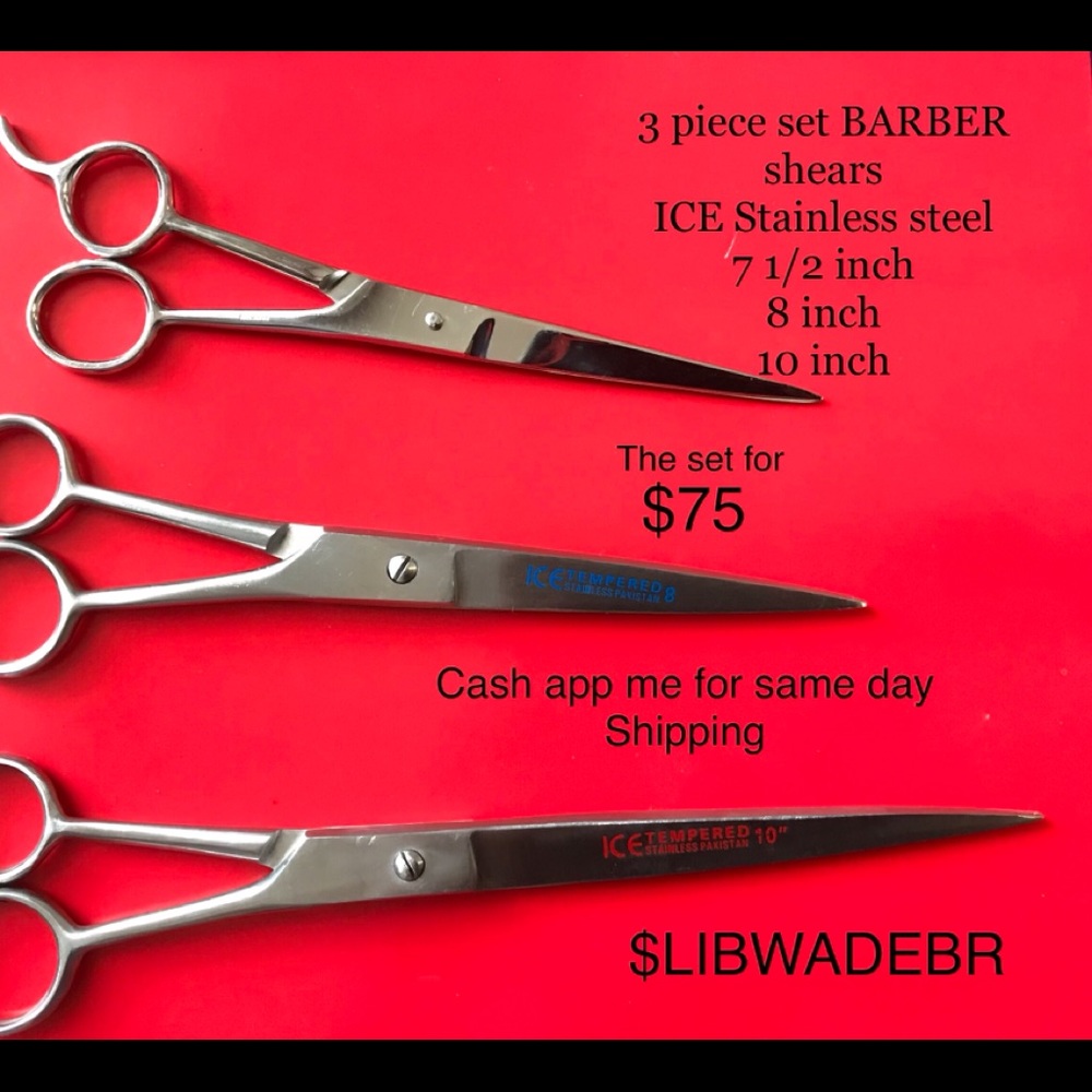 3 pr of ICE STAINLESS STEEL SHEARS NEW IN STOCK